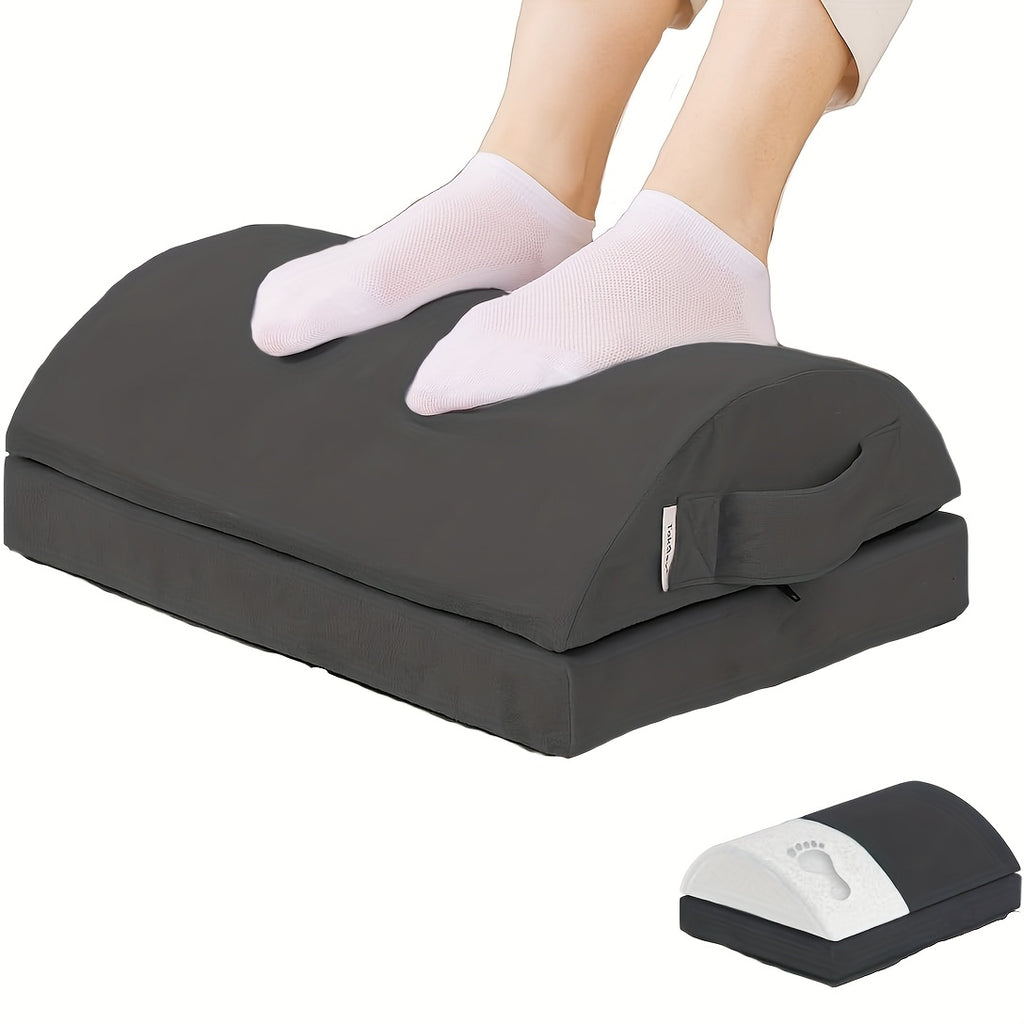 Foot Rest For Under Desk With Adjust Heights- Memory Foam Foot Stool - Back, Lumbar, And Knee Relax - Perfect For Office, Home, Working And Gaming Use
