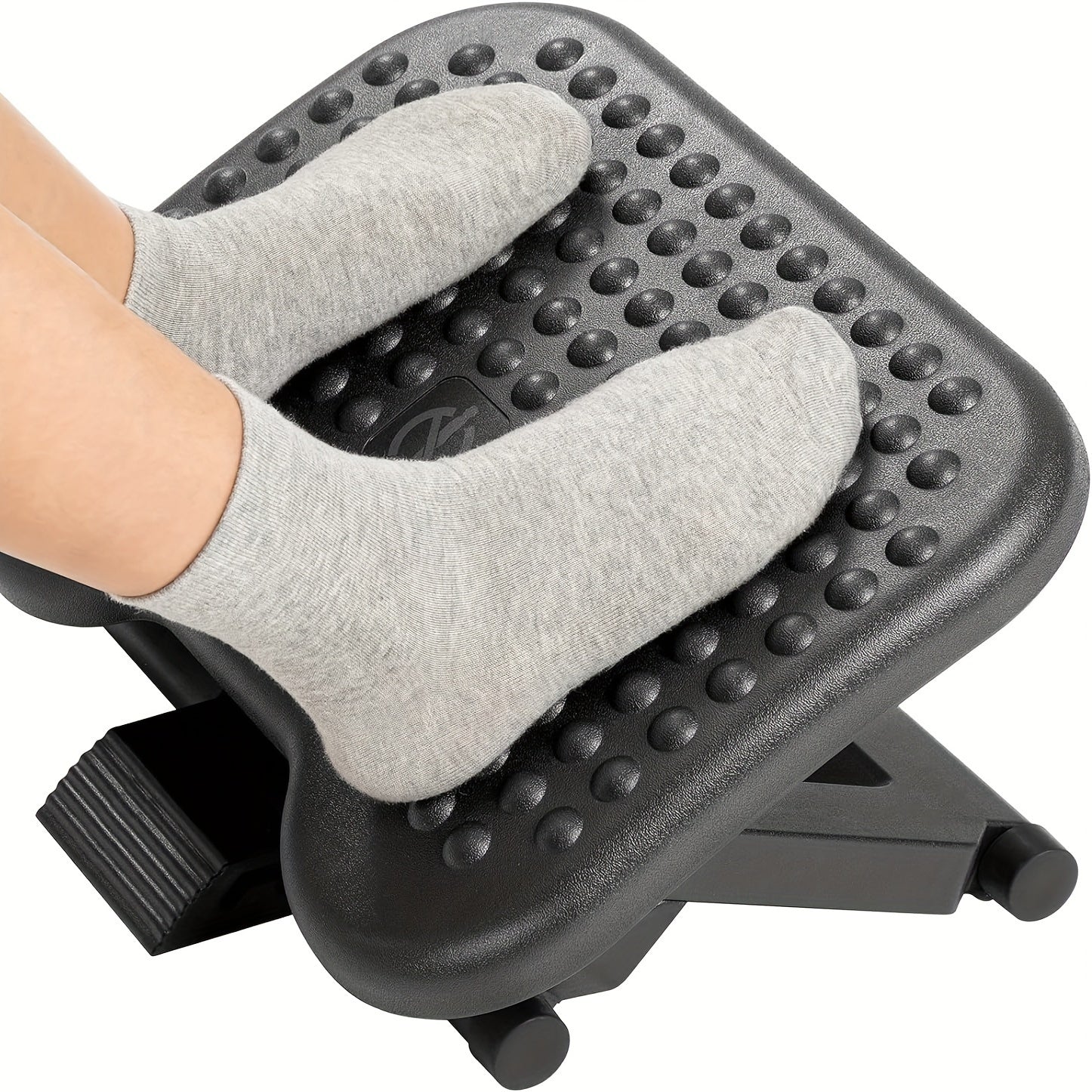 Ergonomic Footrest, Adjustable Under Desk Footrest, with 3 Height Position And 30 Degree Tilt Angle Adjustment, with Comfortable Texture Design, Use for Home And Office.