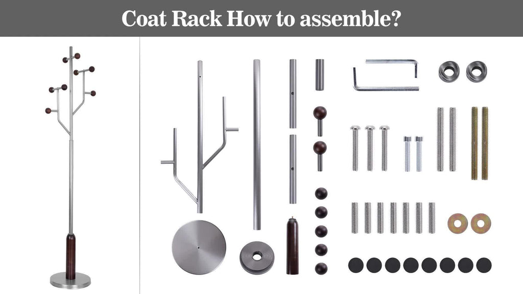 Heavy-Duty Freestanding Coat Rack with Stainless Steel Marble Base - 8 Ball-Shaped Hooks, Hardwood & Metal Construction, 27\