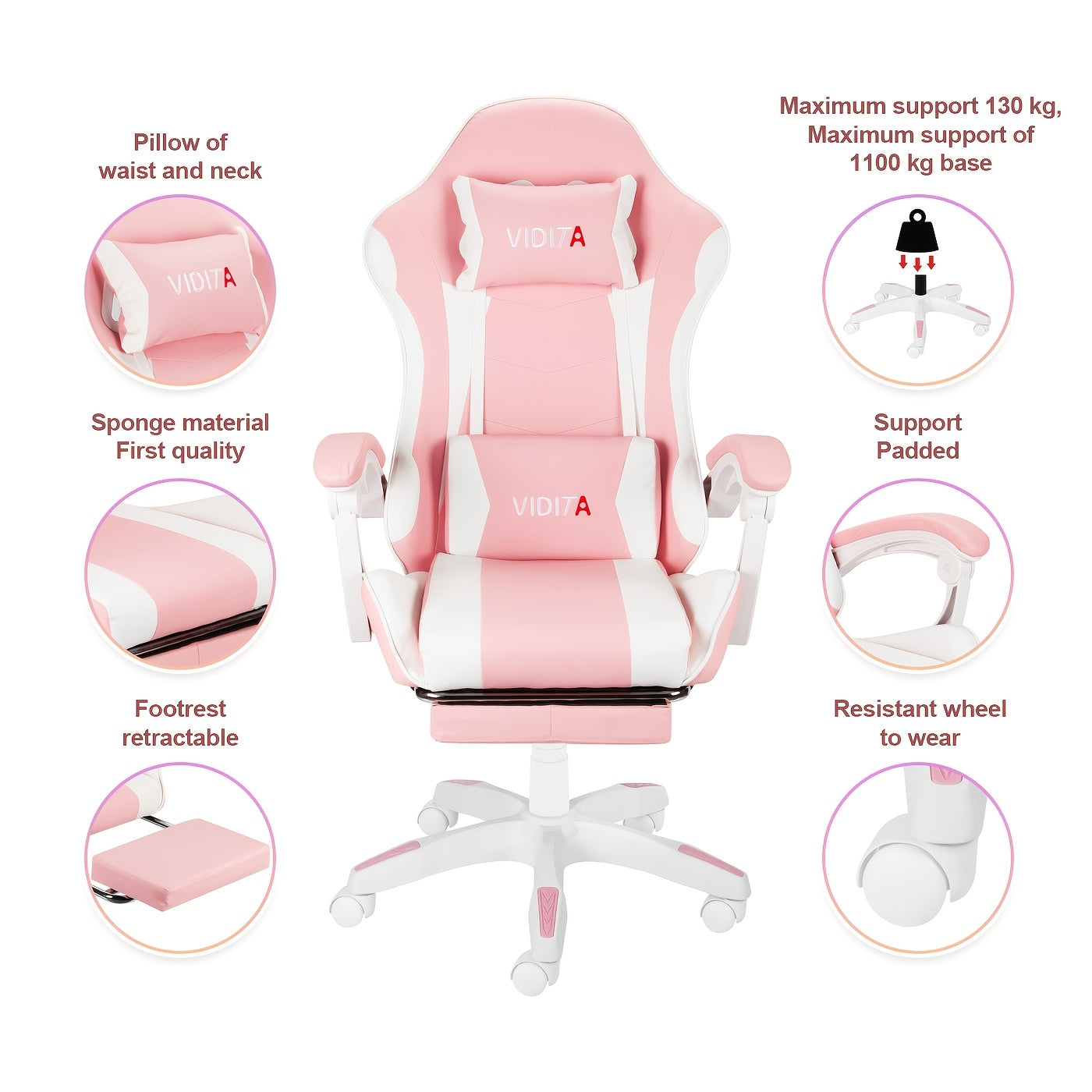 Ergonomic Gaming Chair Ergonomic Gaming Chair for Adults & Teens | High Back Racing Style PC Office Chair with Lumbar Support, Swivel Mesh Computer Desk Chair for Home