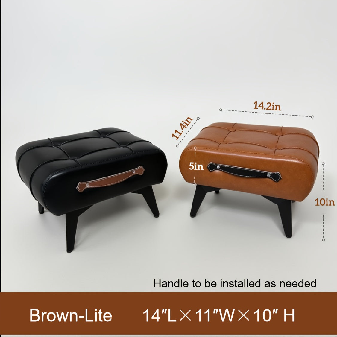 1pc High Quality Oil Wax Leather Low Stools, Footstools, Leather Padded Footstools, Stylish & Versatile For Sofa End, Shoe Changing Stools For Living Rooms, Corridors, Foyers, Entrance, Bedroom, Home Decor Furniture, Furniture For Home