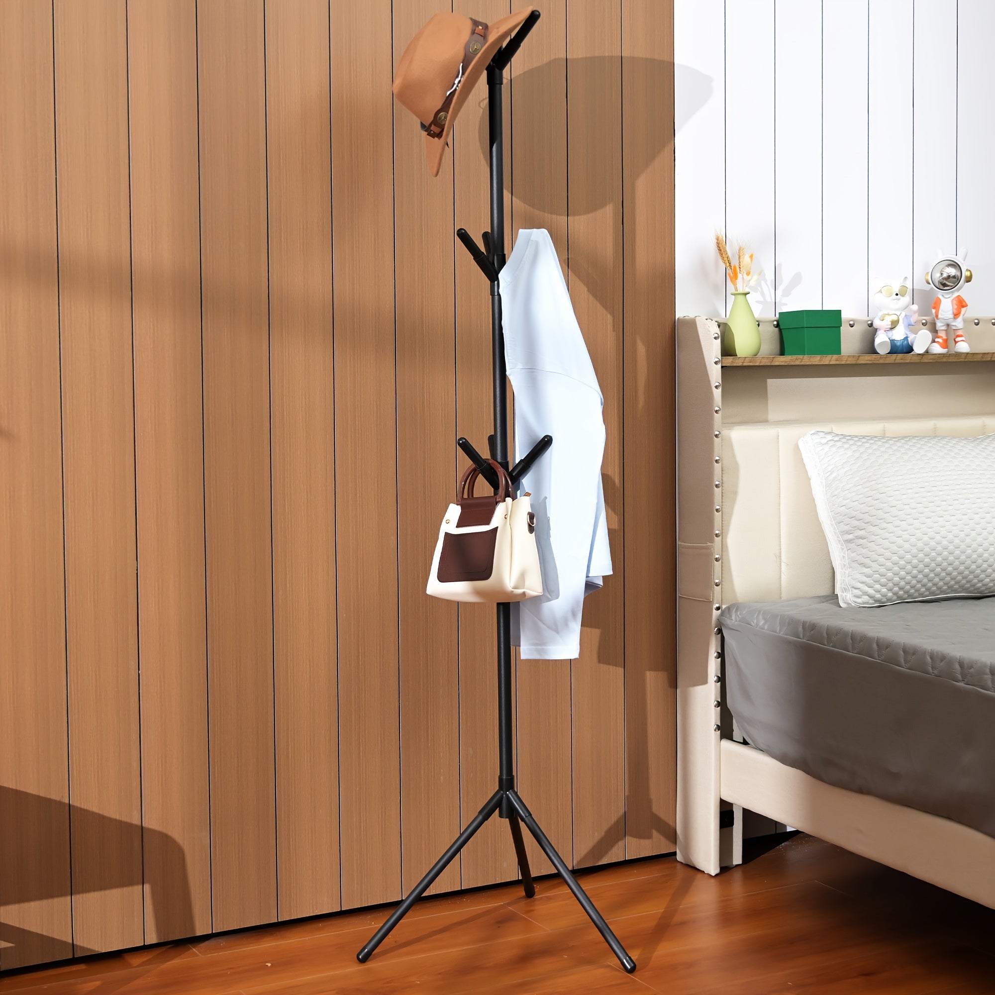 9-Hook Tree Branch Pattern Metal Coat Rack - Elegant Multi-Color Design For Hats, Bags, Scarves & Towels - Durable Plastic With Lacquered Finish - Ldeal For Home UseHome Organization Decorative Coat Rack Durable Plastic Rack, Coat Rack For Home