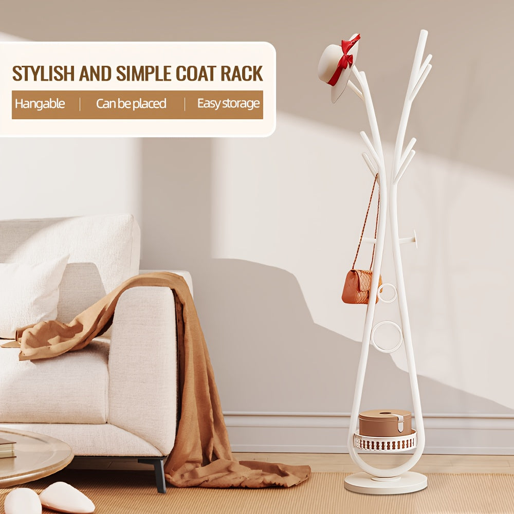 Coat Rack, Freestanding Coat Rack with 10 Hooks Size Tree Coat Racks for Bedroom, Hallway, Entrance, Office, for Hats, Coats, Scarves, Handbags (White)