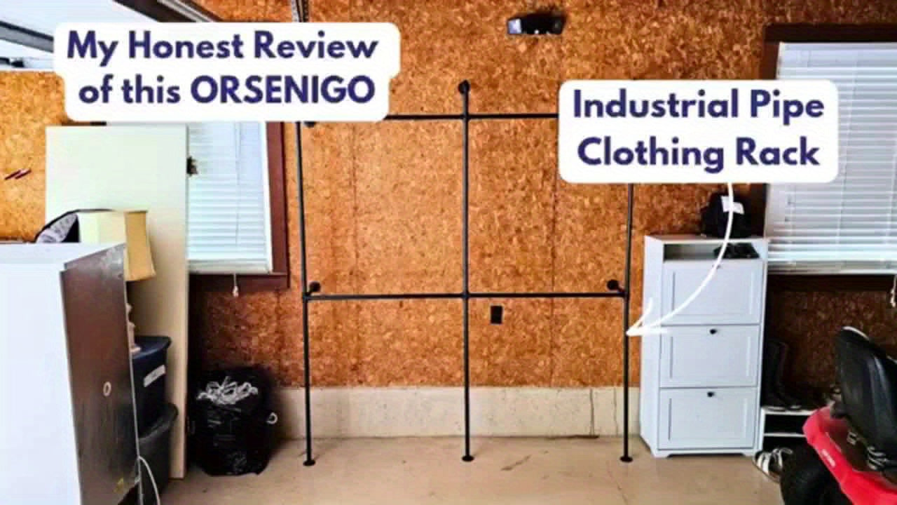 Space-Saving Industrial Pipe Clothing Rack Wall Mounted - Heavy Duty, Adjustable Garment Display For Bedroom, Cloakroom & Retail Stores, Christmas Decor, Walk In Hanger, Home Clothing Storage Supplies