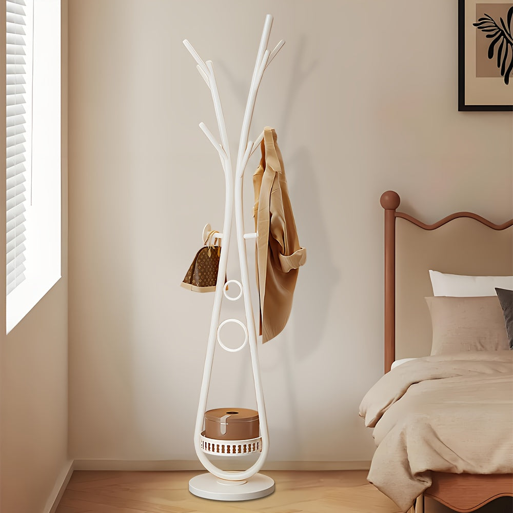 Coat Rack, Freestanding Coat Rack with 10 Hooks Size Tree Coat Racks for Bedroom, Hallway, Entrance, Office, for Hats, Coats, Scarves, Handbags (White)