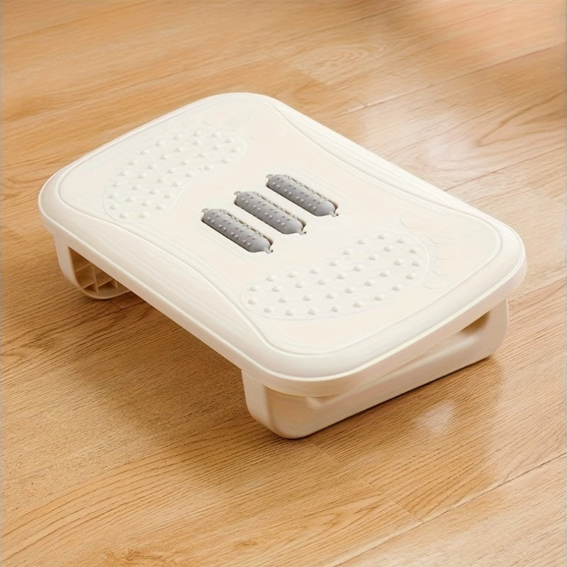 SENMEO Ergonomic Office Foot Pedal - Comfortable Footrest with Premium Durable Material, s & Relaxation, Ideal for Office Workers, White & Beige Design, Foot Rest for Desk, Comfortable Footrest, Modern Aesthetic, Sturdy Construction