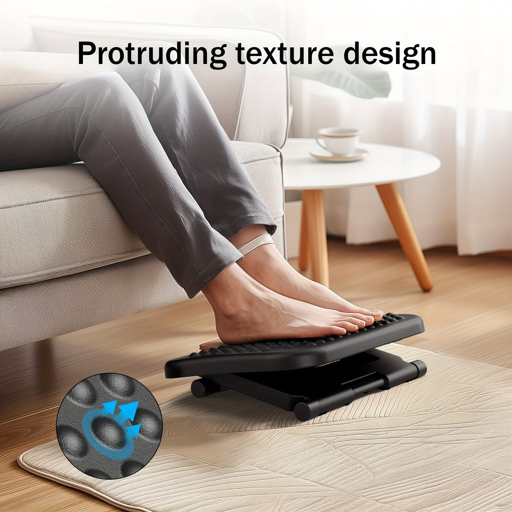 Ergonomic Footrest, Adjustable Under Desk Footrest, with 3 Height Position And 30 Degree Tilt Angle Adjustment, with Comfortable Texture Design, Use for Home And Office.
