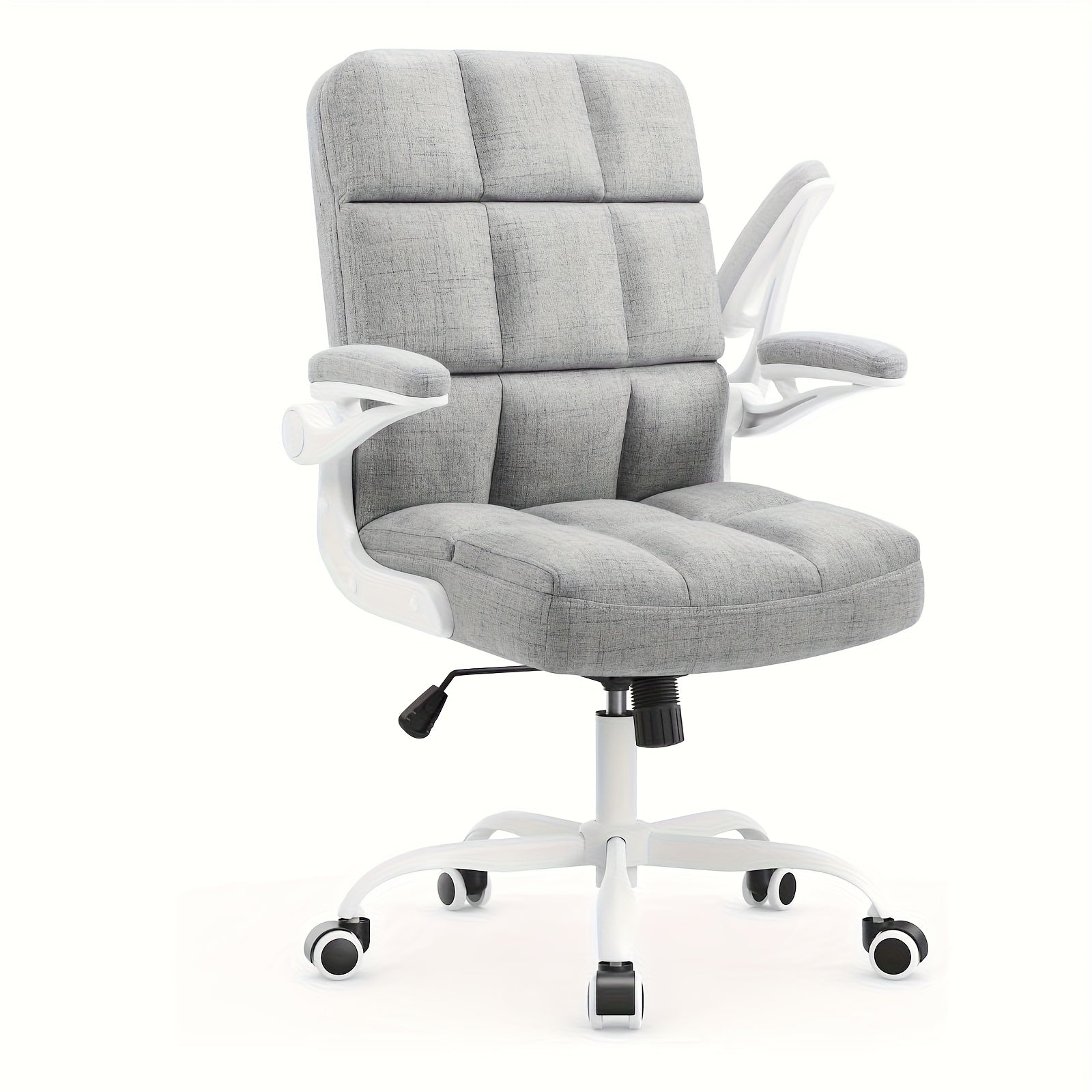 Office Chair Desk Chairs With Flip-up Arms And Wheels, Teddy Velvet Executive Home Office Chairs With Adjustable Height For Adults And Teens