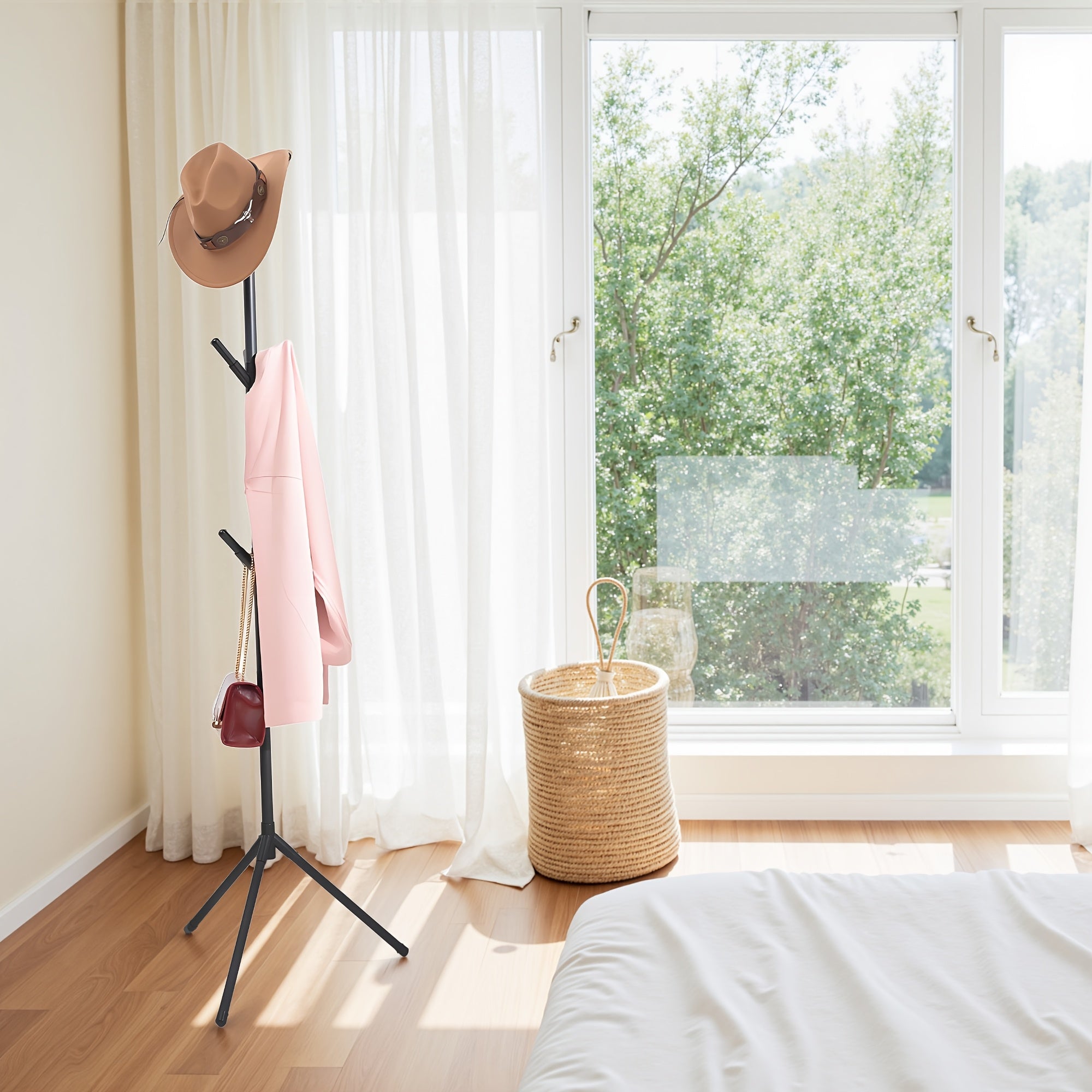 9-Hook Tree Branch Pattern Metal Coat Rack - Elegant Multi-Color Design For Hats, Bags, Scarves & Towels - Durable Plastic With Lacquered Finish - Ldeal For Home UseHome Organization Decorative Coat Rack Durable Plastic Rack, Coat Rack For Home