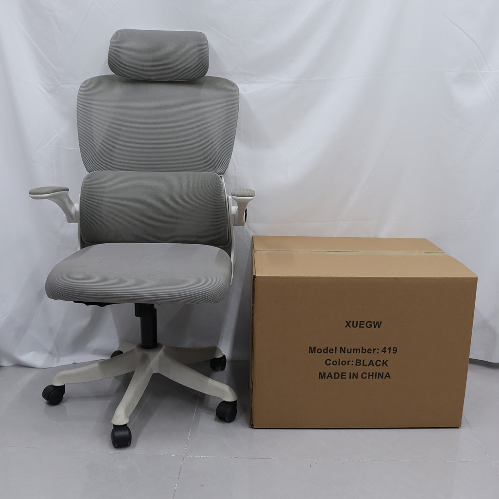 XUEGW Ergonomic Office Chair Comfort Home Desk Chair Adjustable High Back Mesh Chair Lumbar Support Computer Chair With Flip-up Arms For Work, Study, Gaming