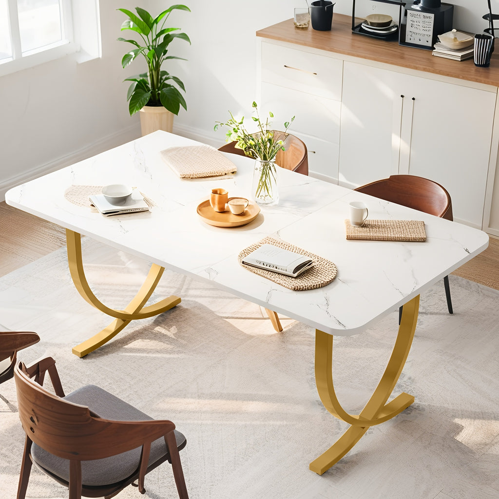 Computer Desk Office Desk, 63 Inch Gaming Desk, Modern PC Desk Work Table for Home Office