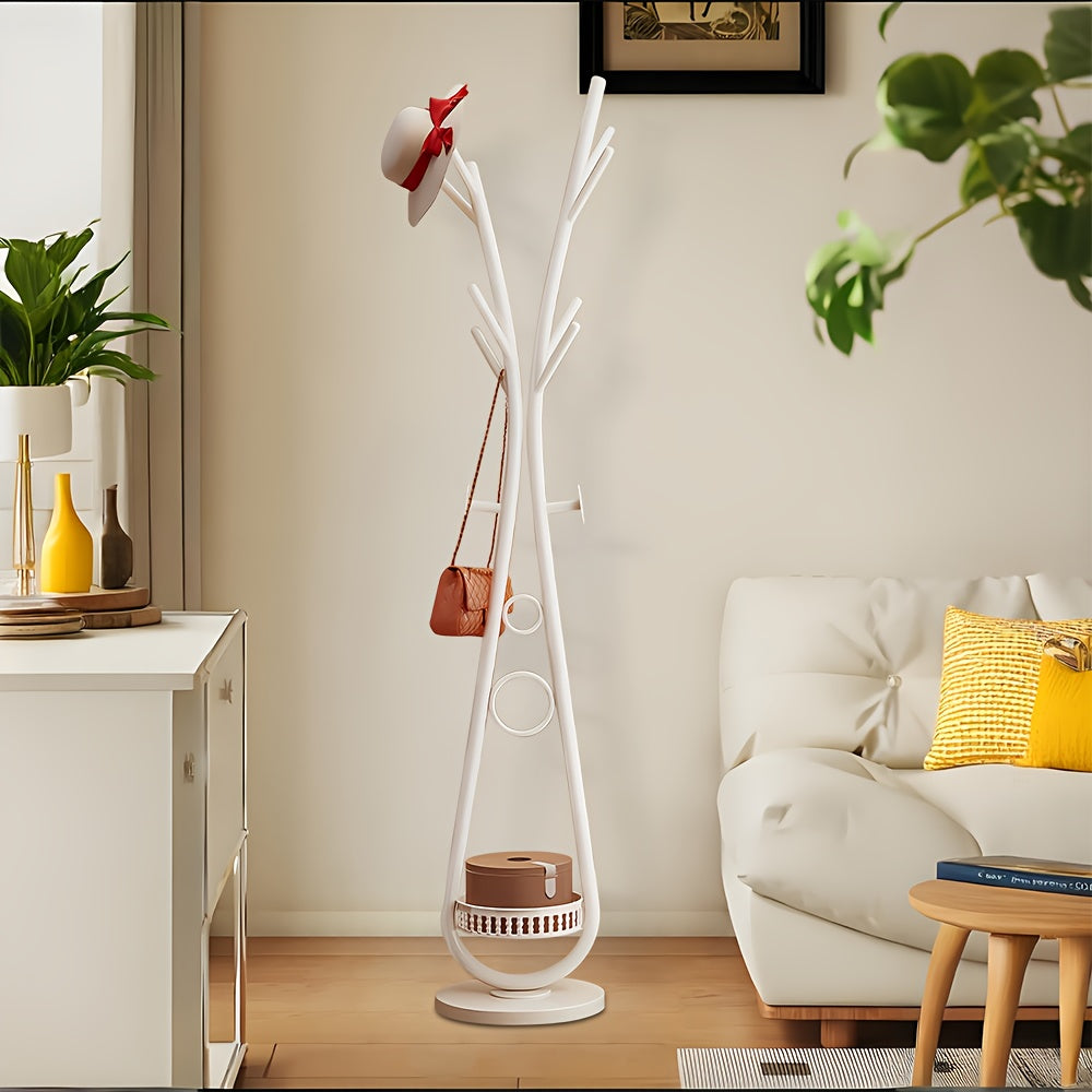 Coat Rack, Freestanding Coat Rack with 10 Hooks Size Tree Coat Racks for Bedroom, Hallway, Entrance, Office, for Hats, Coats, Scarves, Handbags (White)