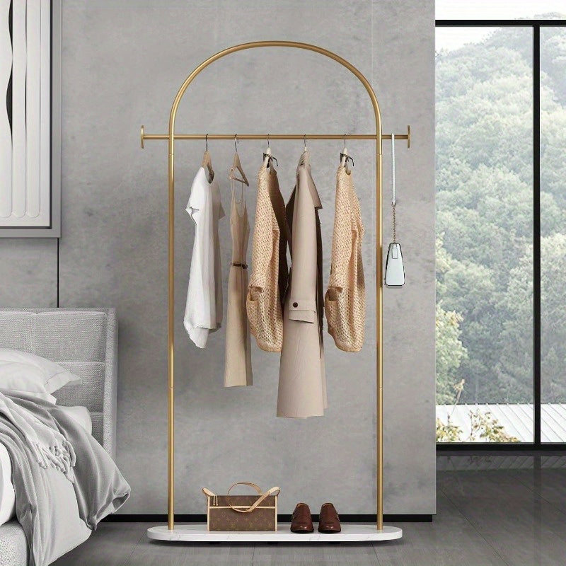 Metal Golden Coat Rack Freestanding Entryway Stand Hat Coat Hanger Small Clothing Rack Modern