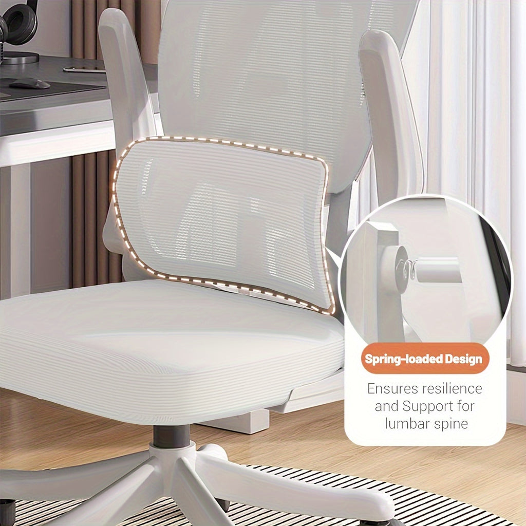 XUEGW Ergonomic Office Chair Comfort Home Desk Chair Adjustable High Back Mesh Chair Lumbar Support Computer Chair With Flip-up Arms For Work, Study, Gaming