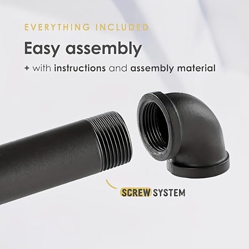 Space-Saving Industrial Pipe Clothing Rack Wall Mounted - Heavy Duty, Adjustable Garment Display For Bedroom, Cloakroom & Retail Stores, Christmas Decor, Walk In Hanger, Home Clothing Storage Supplies