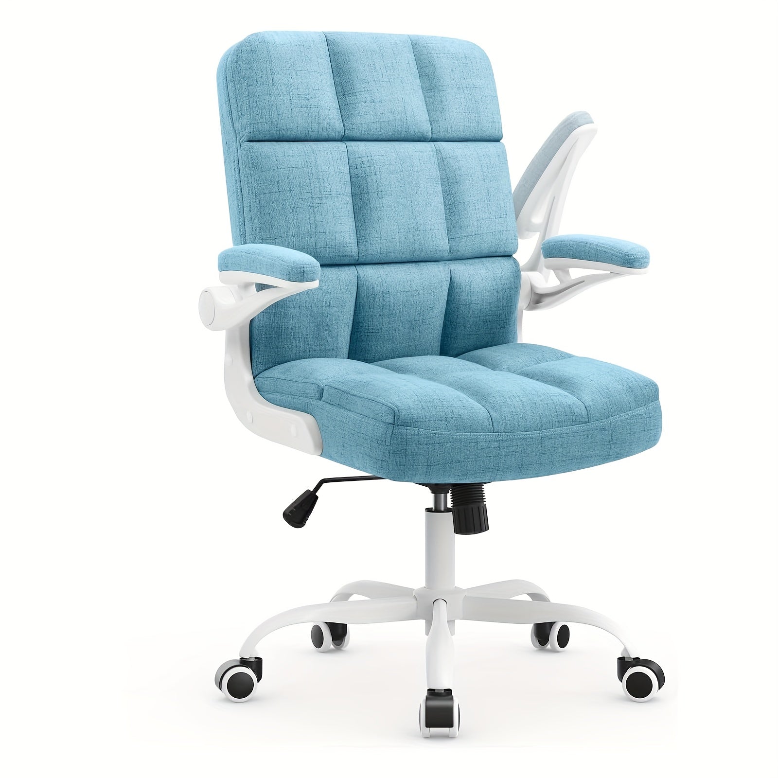 Office Chair Desk Chairs With Flip-up Arms And Wheels, Teddy Velvet Executive Home Office Chairs With Adjustable Height For Adults And Teens