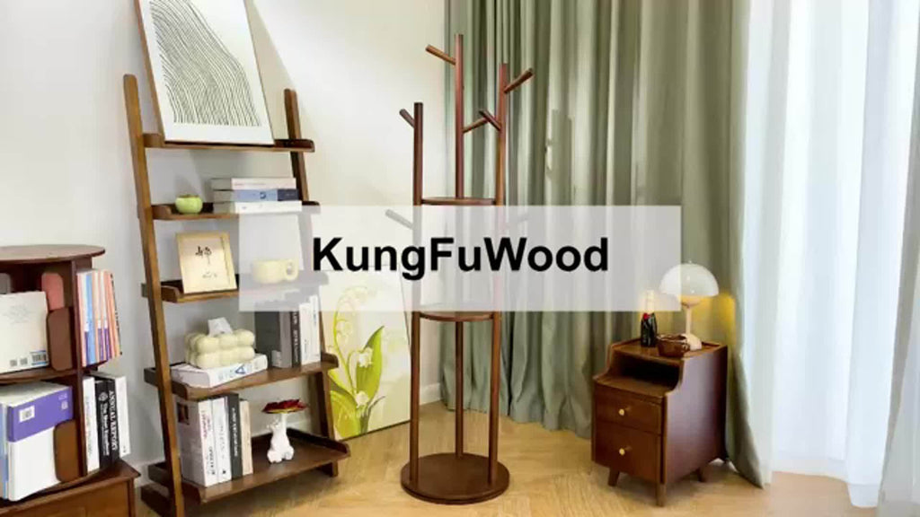 KASLANDI Furniture for Home, Solid Wood Rotary Coat Rack - Self-standing Hanger, Tree Floor Hanger, Foyer Furniture, Suitable for Entrance, Bedroom And Living Room, Hanging Coats And Bags,, Free Shipping