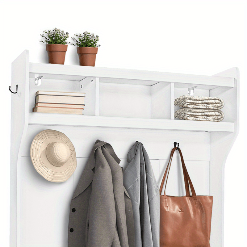 Hall Tree with Bench and Shoe Storage Entryway Bench with Coat Rack for Hallway