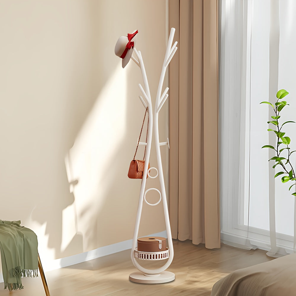 Coat Rack, Freestanding Coat Rack with 10 Hooks Size Tree Coat Racks for Bedroom, Hallway, Entrance, Office, for Hats, Coats, Scarves, Handbags (White)