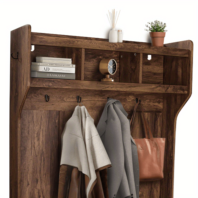 Hall Tree with Bench and Shoe Storage Entryway Bench with Coat Rack for Hallway