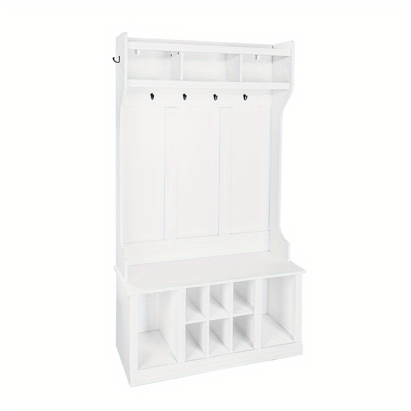 Hall Tree with Bench and Shoe Storage Entryway Bench with Coat Rack for Hallway