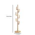 KASLANDI Office FurnitureFree Shipping Solid Wood Cactus Coat Rack in Classic Natural Wood with Grid Storage Rack, Adjustable Height, Sturdy and Easy to Assemble, Furniture for Home, Valentine'S Day Gift
