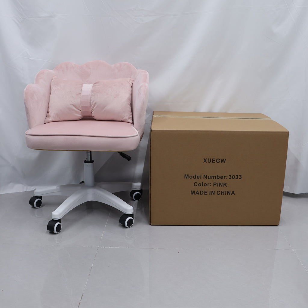 XUEGW Modern Fabric Office Chair with Memory Foam Seat & Adjustable Swivel Wheels - Ergonomic Solid Back Task Chair for Home Office, Vanity, Small Spaces - Black, Ergonomic Office Chair | Stylish Fabric Chair | Adjustable Swivel Chair