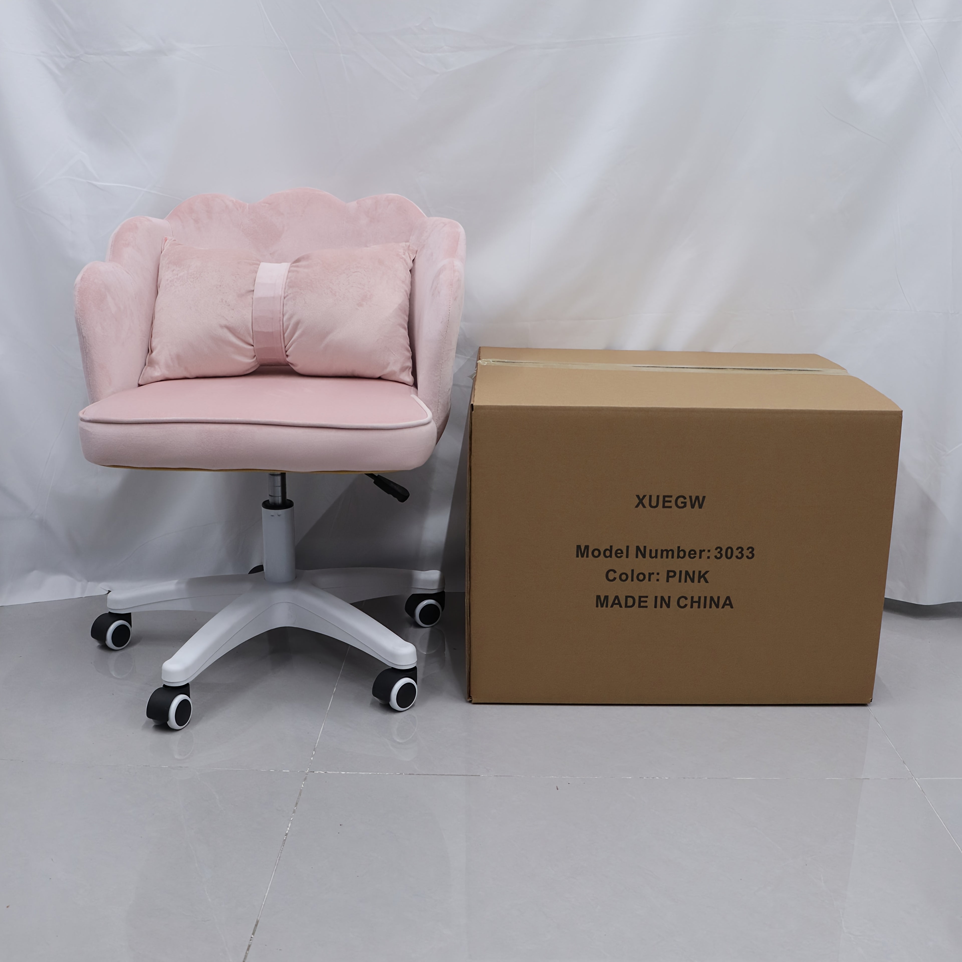 XUEGW Modern Fabric Office Chair with Memory Foam Seat & Adjustable Swivel Wheels - Ergonomic Solid Back Task Chair for Home Office, Vanity, Small Spaces - Black, Ergonomic Office Chair | Stylish Fabric Chair | Adjustable Swivel Chair