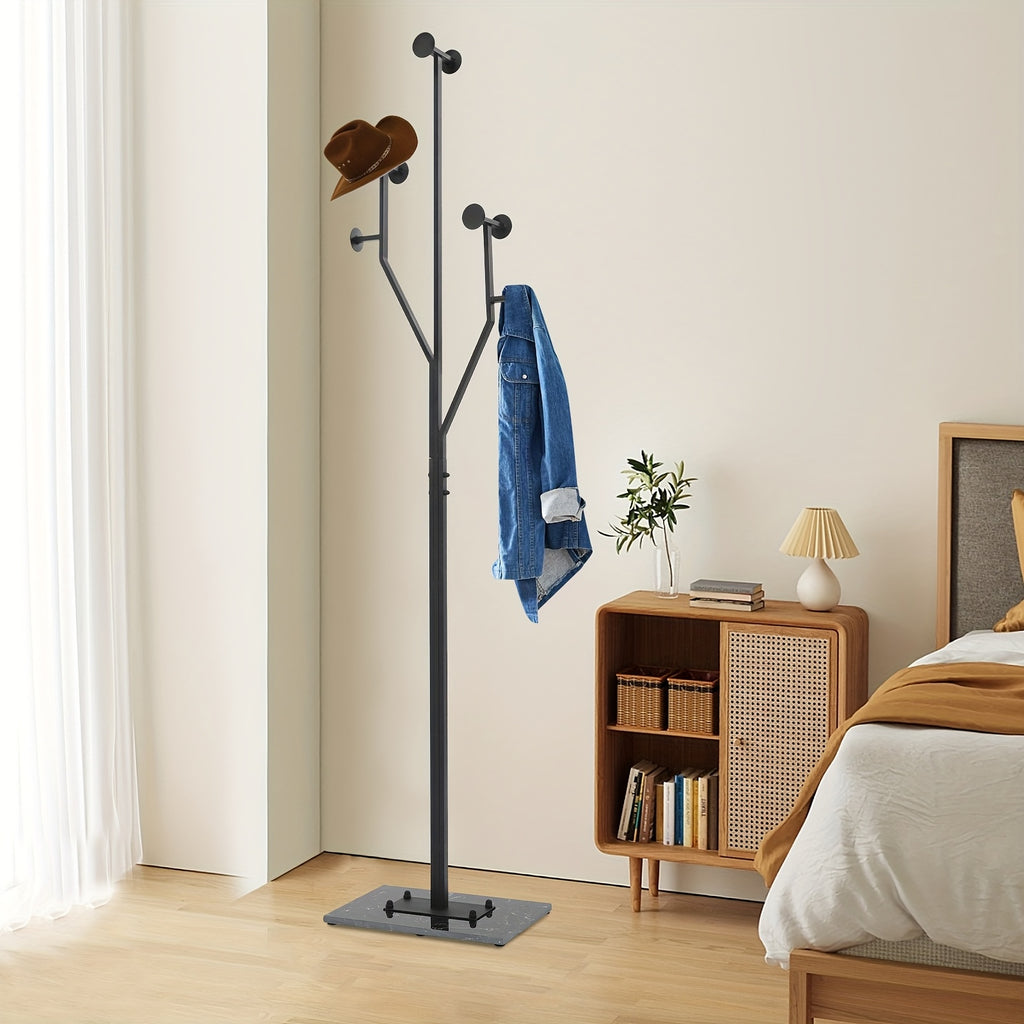 OUKANG Floor Standing Modern Metal Coat Rack With Foot Pads Retail Garment Rack Bag Coat Hat Display Stand Floor Standing Entryway Multifunctional Storage For Hanging Clothes