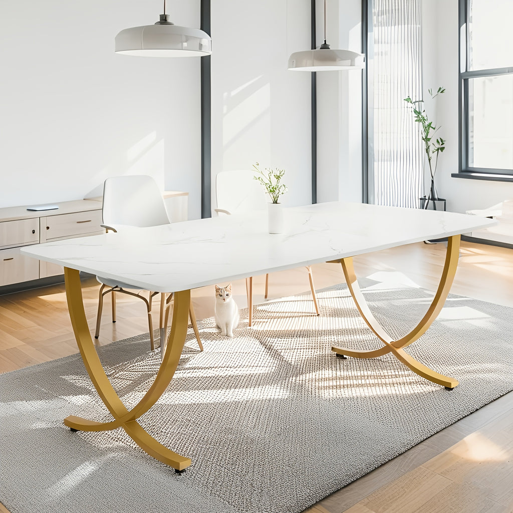 Computer Desk Office Desk, 63 Inch Gaming Desk, Modern PC Desk Work Table for Home Office