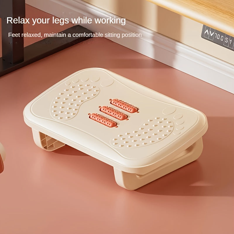 SENMEO Ergonomic Office Foot Pedal - Comfortable Footrest with Premium Durable Material, s & Relaxation, Ideal for Office Workers, White & Beige Design, Foot Rest for Desk, Comfortable Footrest, Modern Aesthetic, Sturdy Construction