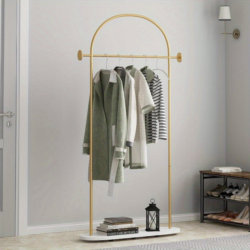 Metal Golden Coat Rack Freestanding Entryway Stand Hat Coat Hanger Small Clothing Rack Modern