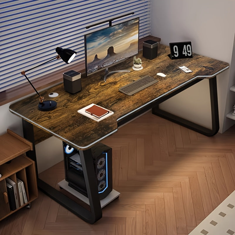HDHNBA Ergonomic Computer Desk | Modern Gaming Workstation Table | Sturdy Steel Frame Floor-Mounted Home Office Desk | No Drawer Oblong Shape | Multicolor Finish | Independent Structure | Closed Storage \u003C3.2 Cubic Feet | Height ≥27 Inches
