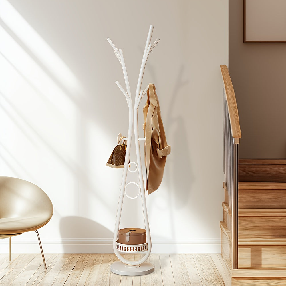 Coat Rack, Freestanding Coat Rack with 10 Hooks Size Tree Coat Racks for Bedroom, Hallway, Entrance, Office, for Hats, Coats, Scarves, Handbags (White)