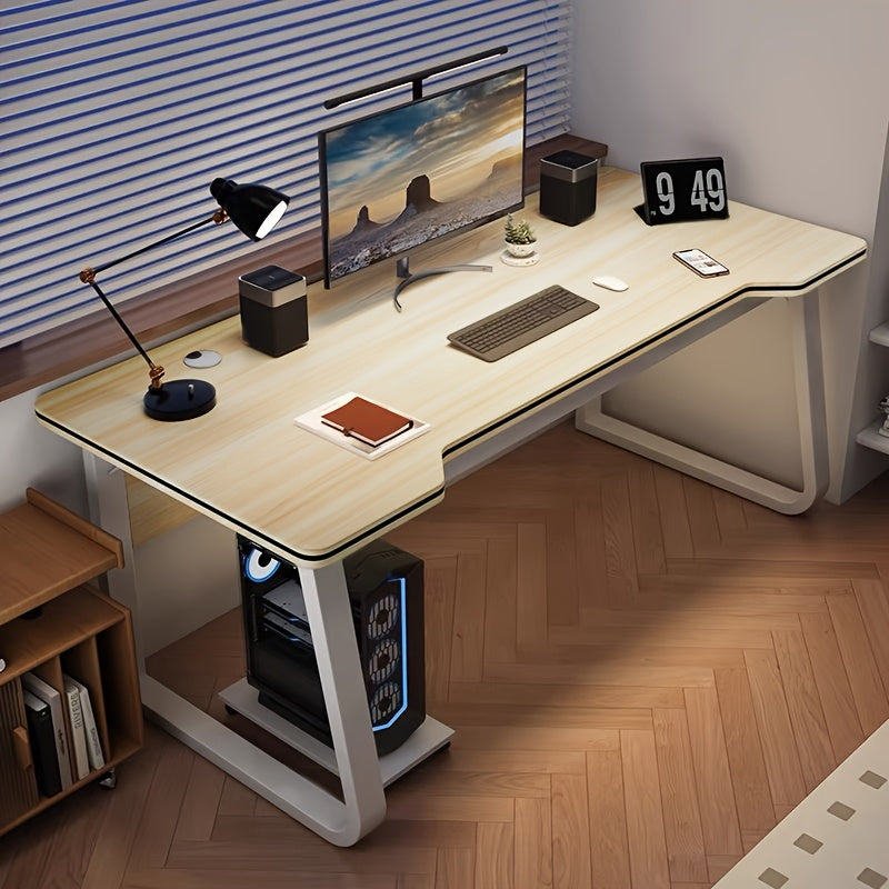 HDHNBA Ergonomic Computer Desk | Modern Gaming Workstation Table | Sturdy Steel Frame Floor-Mounted Home Office Desk | No Drawer Oblong Shape | Multicolor Finish | Independent Structure | Closed Storage \u003C3.2 Cubic Feet | Height ≥27 Inches